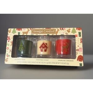 Yankee Candle Holiday Memories Gift Set Balsam Cedar Christmas Cookie Cinnamon 3